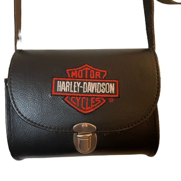 Harley Davidson Leather Mini Barrel Shoulder Crossbody Bag